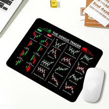 Currency Stock Trading Chart Mouse Pad Non-Slip Rubber Base Office Desk Mat