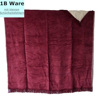 Kuscheldecke 140x180 cm Baumwolle Dralon Biederlack  Wohndecke Wende burgund 1b