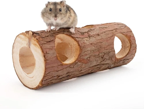 Niteangel Natural Wooden Hamster Mouse Tunnel Tube Toy Forest Hollow natural  - Picture 1 of 7