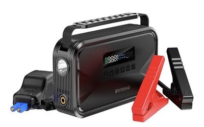 Portable Car Jump Starter with 150PSI Air Compressor - 2000A Peak, 12V Lithium