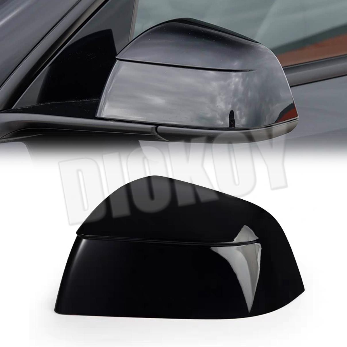 For 2025-2026 Tesla Model Y Juniper Black Left Side Rearview Mirror Cap Cover