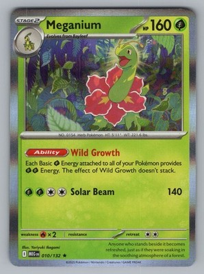 MEGANIUM 010/132 R MEGA EVOLUTION POKEMON HOLO NM MEG 2025