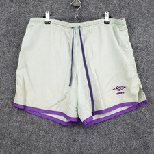 VINTAGE Umbro 90s Soccer Shorts Mens M Medium Green Drawstring Athletic USA