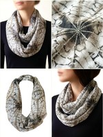 Tuch Loop Schal Halstuch Damen Schlauchschal Grau Braun Sommertuch Loopschal