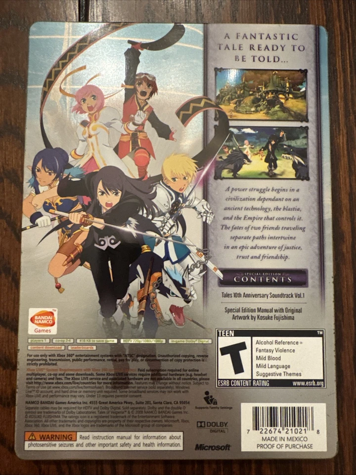 Tales of Vesperia Special Edition Steelbook Microsoft Xbox 360 2008 BANDAI - Imagem 2 de 4