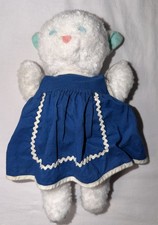 Eden Lamb Sheep Plush Vintage Baby Toy White Green Blue Dress Hallmark Prestige