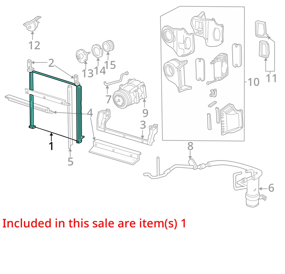 1996-2001 Ford Explorer condensador CA 131k fabricante de equipamento original LKQ - Imagem 4 de 4