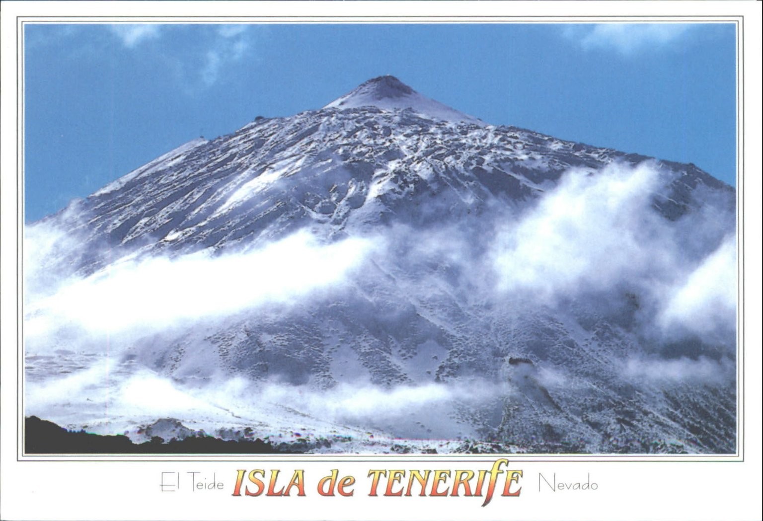 El Teide Volcano Tenerife Spain Snowy Peak Vintage Postcard SOFOTO