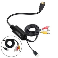 RCA AV to HDMI Converter Adapter Cable Composite HDMI 1080P NTSC PAL USB Power