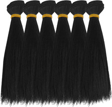 6Pcs Doll Wig Doll Hair 18cm/7.09" Straight Short Dolls Hair Plastic Dolls Hairs