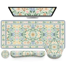 Desk Cover Mat Gaming Mouse Pad Wrist Support Set 4in1XXL Large Mousepad +