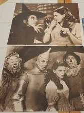Wizard Of Oz (Lot Of 2) Sepia 14x 11 Pictures 1989 Vintage  Ludlow Collection!