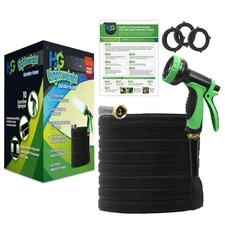 H₂G Non-Expanding Lightweight Garden Hose 100ft | Superior Strength Flexib