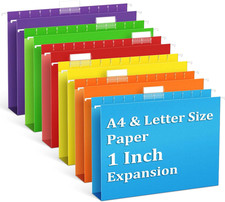 6 Pack 1 Inch Expansion Hanging File Folders, Letter Size Hanging Folders with 1