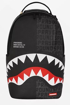 Sprayground Shark Central Double Trouble Split Black Backpack