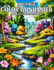 100 Page Color by Number Adult Coloring Book: 100 Easy Large Print Color