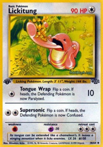 Heavily Played Lickitung - 38/64 - Uncommon - 1st Edition Pokemon Jungle