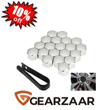 20x Radmutter Kappen 17mm Silber Set Radschrauben Abdeckung Radschraubenkappen