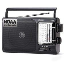NOAA Weather AM FM Portable Radio with Best Reception, Transistor Black