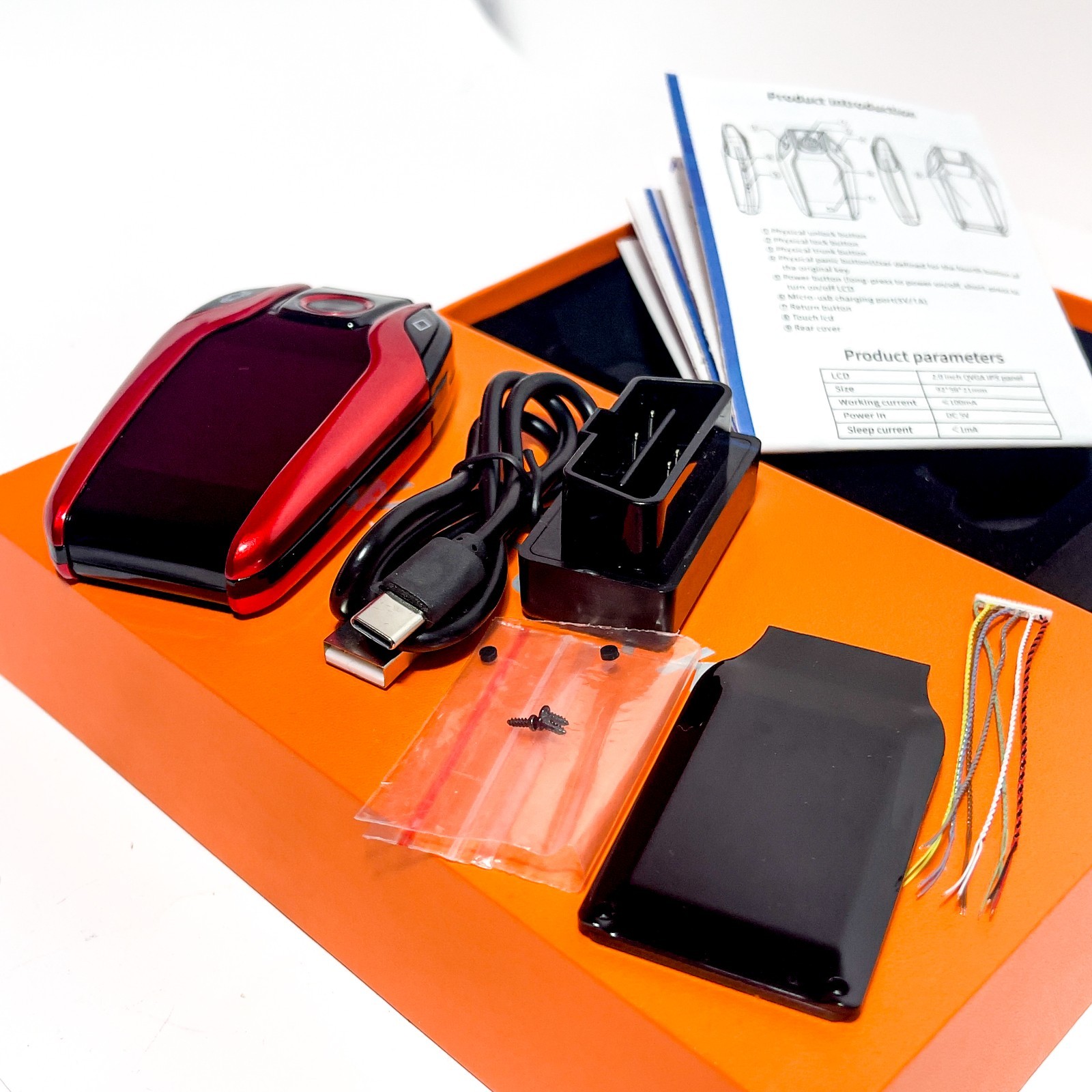 Smart LCD Car Key Touch Screen PKE Keyless Entry Kit OBD Adapter Universal Fob