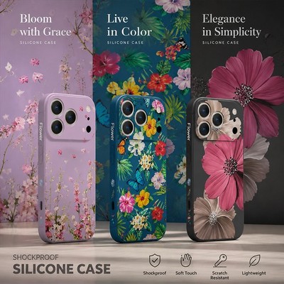 Für iPhone 17 Pro Max 16 15 14 13 11 Tropisch Schmetterling Blumen Schutz Hülle