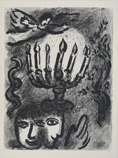Marc CHAGALL: Die Bibel, Der Leuchter Von Zacharias, Heliogravur, 1960