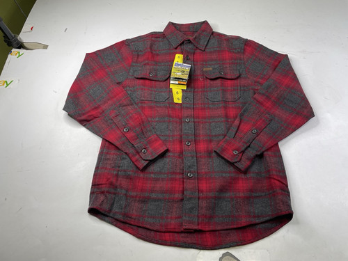 NWT Orvis Men Heavyweight Double Brushed Flannel Shirt Night Plaid Rio Red Small - Picture 1 of 8