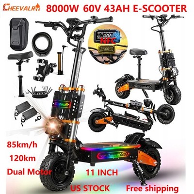 Cheevalry8500W Electric Scooter 60V 43Ah  11'' Off-Road E-Scooter 85KM/H S11 PRO
