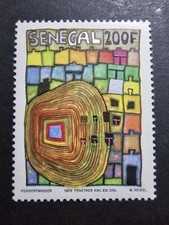 SENEGAL Silver Stamp Series N&deg;526 FRIEDENSREICH HUNDERTWASSER New MNH Luxe