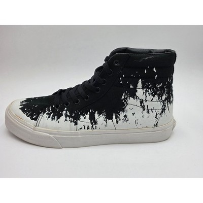 Vans RARE Classic Sk8-Hi Paint Stomp Black White Splash Men's 11