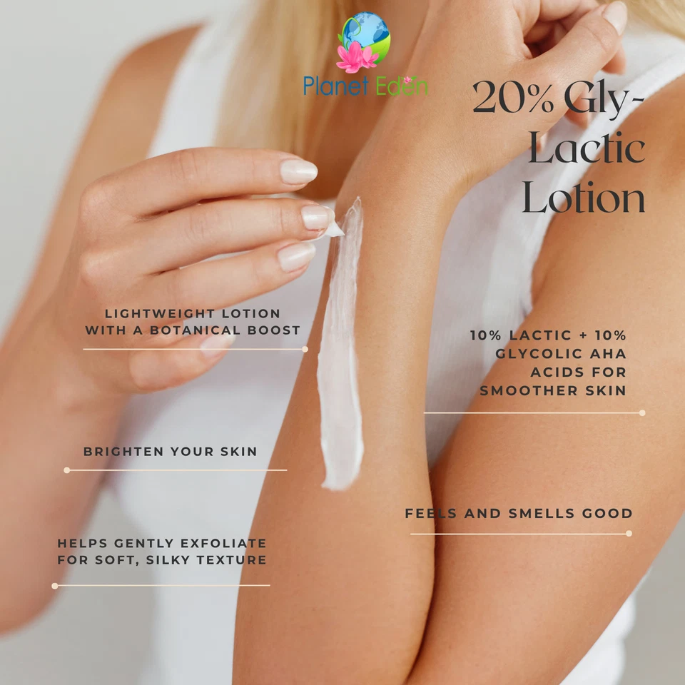 Loción exfoliante Planet Eden 20 % glicólica y láctica glicólica botella de 8 OZ Foto 4 de 4