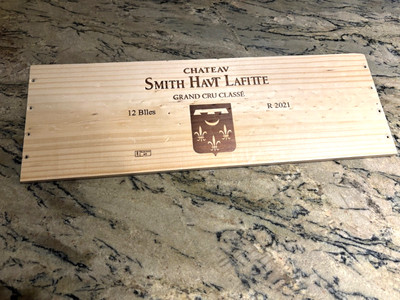 CH SMITH HAUT LAFITTE FRENCH WOOD WINE PANEL 19 5/8'' x 6 5/8'' x 3/8'' Panel