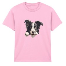 T-shirt Border Collie animali per cani bambini design giocoso cucciolo...