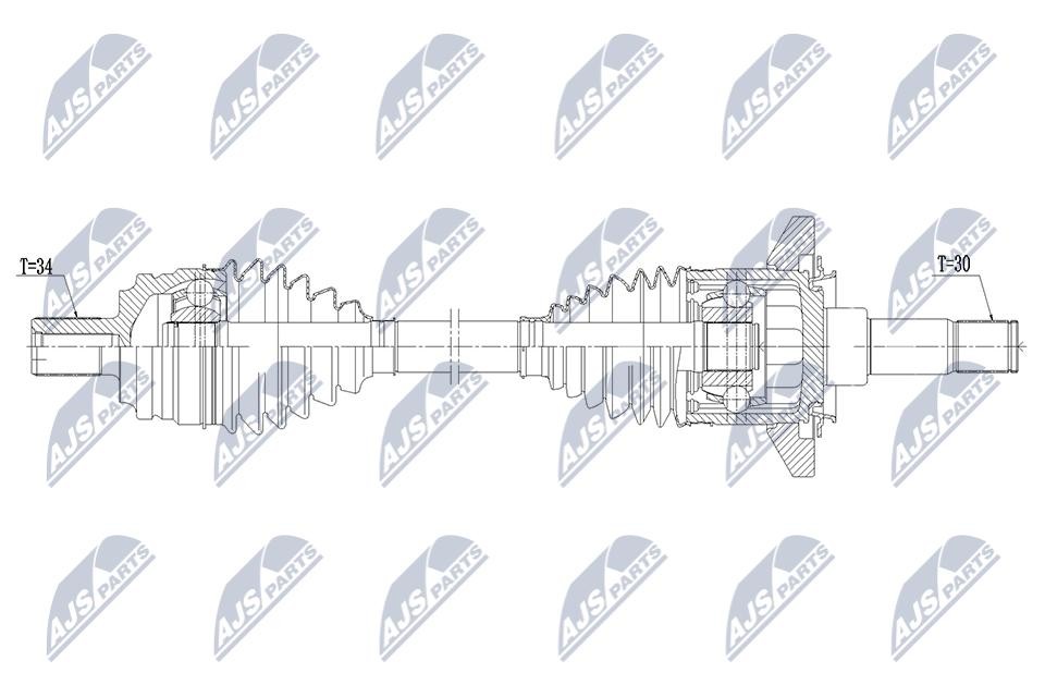 Rear Left NTY NPW-ME-224 Drive Shaft - Image 5