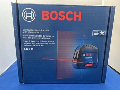 BOSCH 40ft/12m Red Self-Leveling Cross-Line Laser Level GCL 2-55 NEW