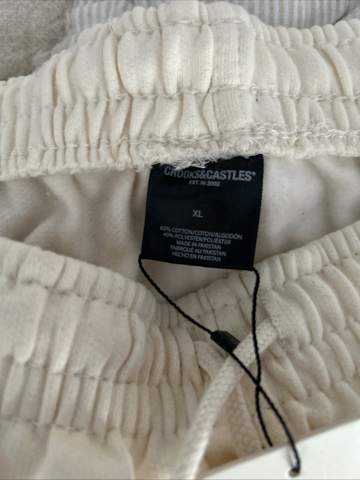 CROOKS & CASTLES Men’s  X-LARGE SWEATPANTS CREAM COLOR thumbnail 2