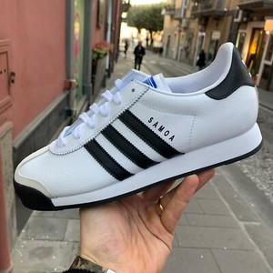 Shoes Adidas Samoa White Leather Black Stripes Adidas Originals Sneakers  2020 | eBay