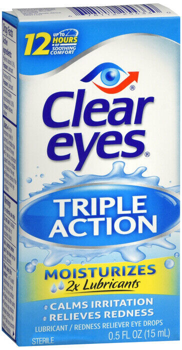 Clear Eyes Triple Action Relief Eye Drops 0.50 oz