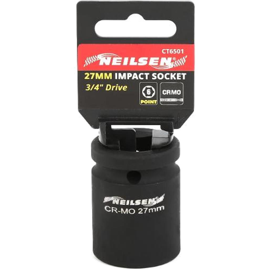 Neilsen 3/4"" Drive Standard Shallow Square Metric Single Impact Socket 27mm