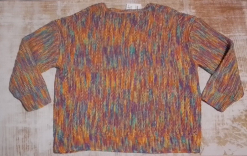 New Suzanne Betro Womens Sweater Rainbow Space Dye V-neck 3X 4X Cardigan - Picture 2 of 7