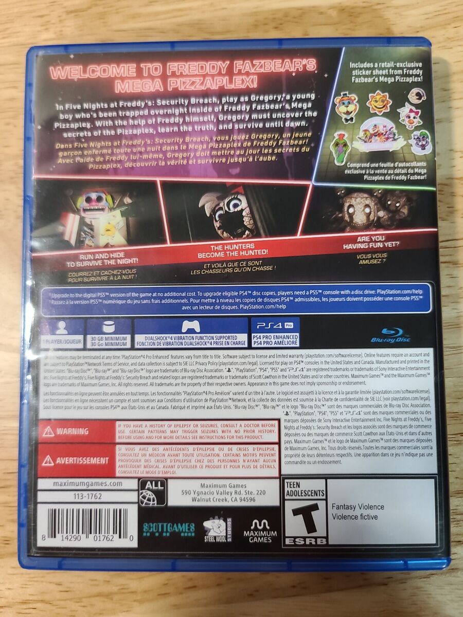 Five Nights at Freddy's: Security Breach (PS5) : : DVD e  Blu-ray