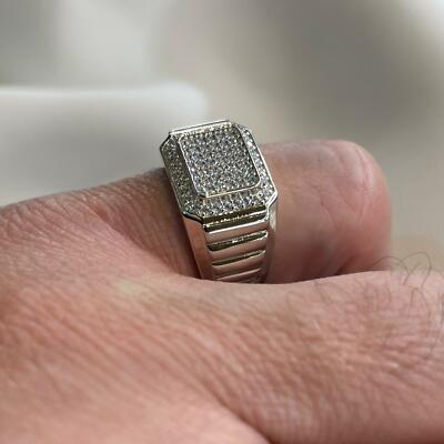 925 Sterling Silber Herren Trendy Unikat CZ Ring P-U Größen Herren Pinky Ring