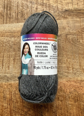 Loops & Threads Colorwheel Yarn Gray Anti Pill One Single Skein Size Medium 4