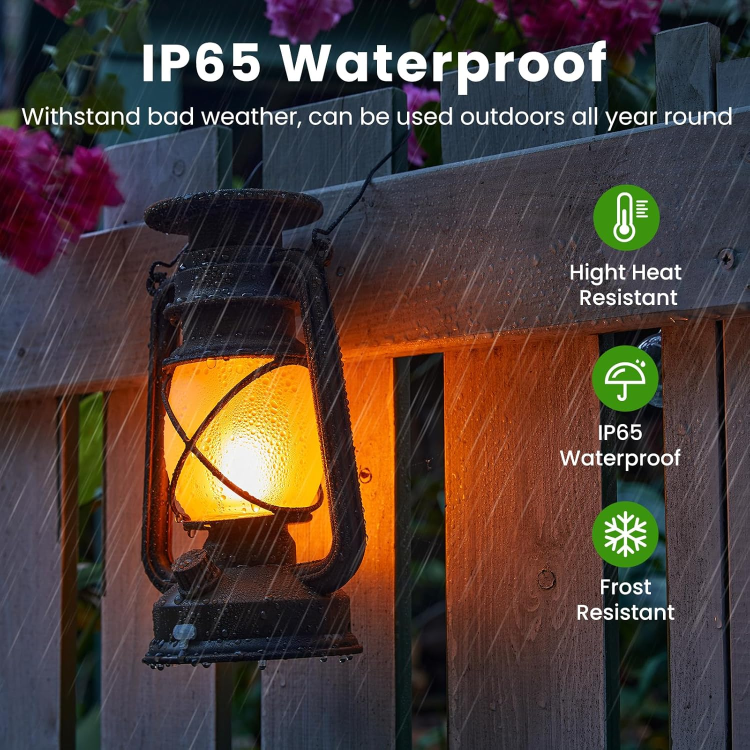 Solar Lantern Outdoor Lights Vintage Flickering Flame Solar Lanterns Lights Yard