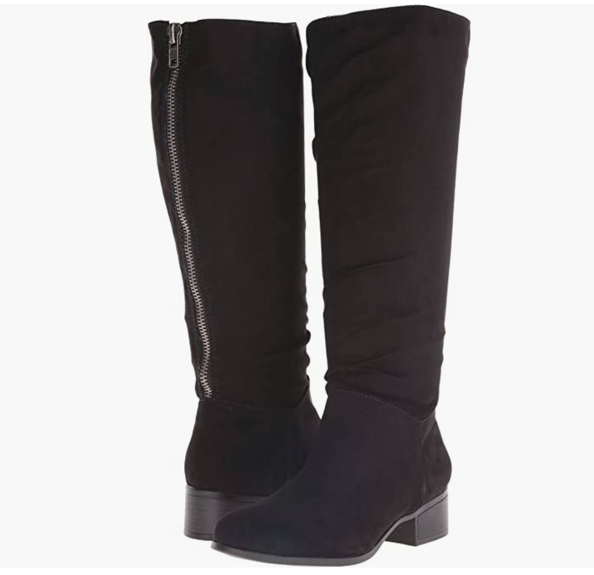 Madden Girl Persist Boots Tall Synthetic Back Zip Slouch Knee High Black 