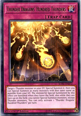 Thunder Dragons' Hundred Thunders SOFU-EN072 Yu-Gi-Oh! Light Play 1st Edition