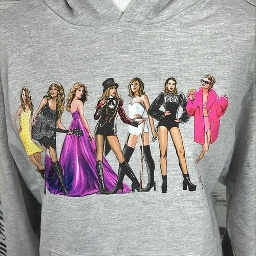 Sudadera con Capucha TAYLOR SWIFT Eras Tour Gris Jaspeado Talla M Usada en Excelente Condición - Imagen 2 de 5