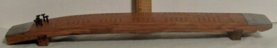 UNIQUE VINTAGE HAND CRAFTED CRIBBAGE BOARD WINE BARREL STAVE with IRON NAIL PEGS