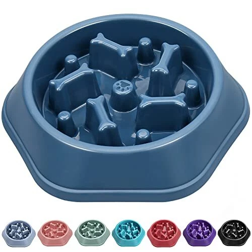 Slow Feeder Dog Bowls Dog Food Bowl Slow Feeder Prevent Choking And  Overeating, Non Slip Dog Slow Eating Bowl For Small And Medium Dogs Puzzle  Pet Fee