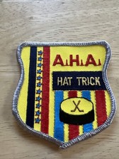 AHA American Hockey Association patch iron On Rare Logo Amateur Hat Trick 3”